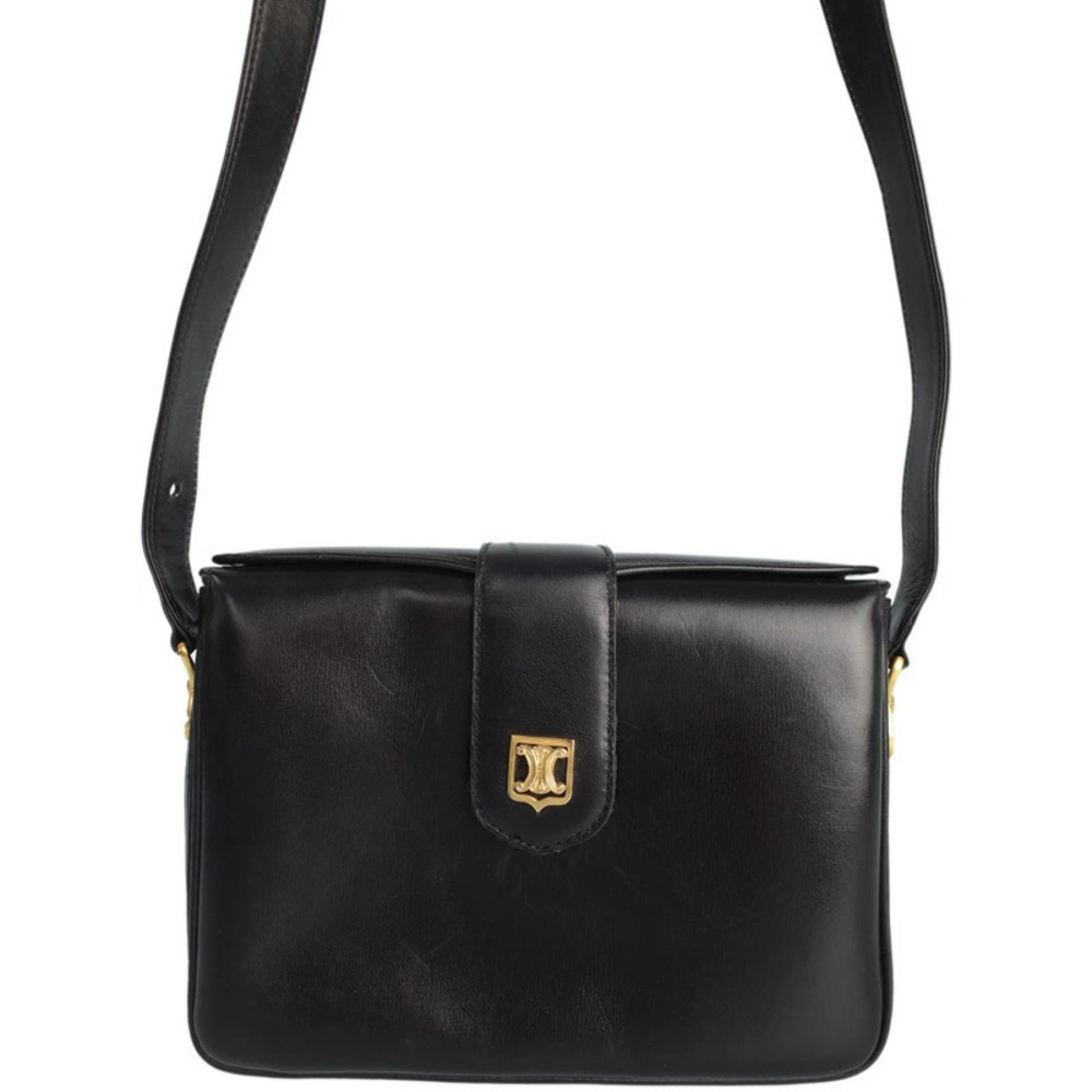 Celine Triomphe box shoulder bag Black